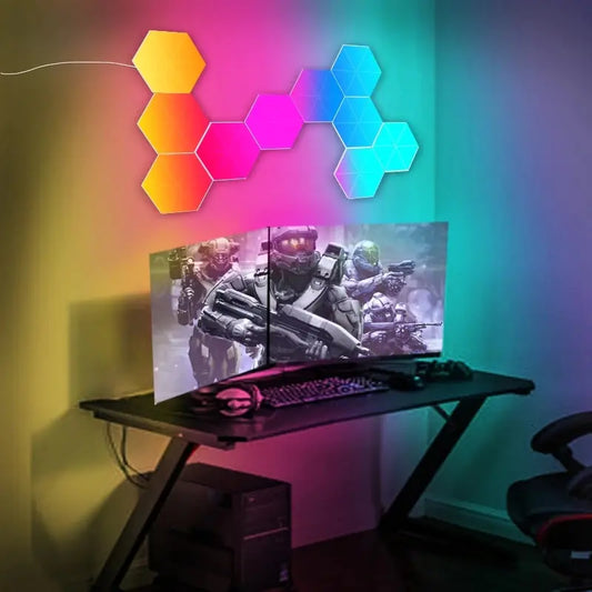 Hexagon LED Wall Light Set - Spark Works